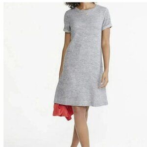 Lou & Grey Short Sleeve Knit Heather Gray Jersey Shift Dress